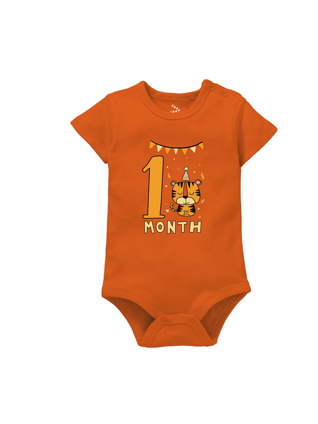 

Zeezeezoo Infants Birthday Printed Pure Cotton Bodysuit, Orange