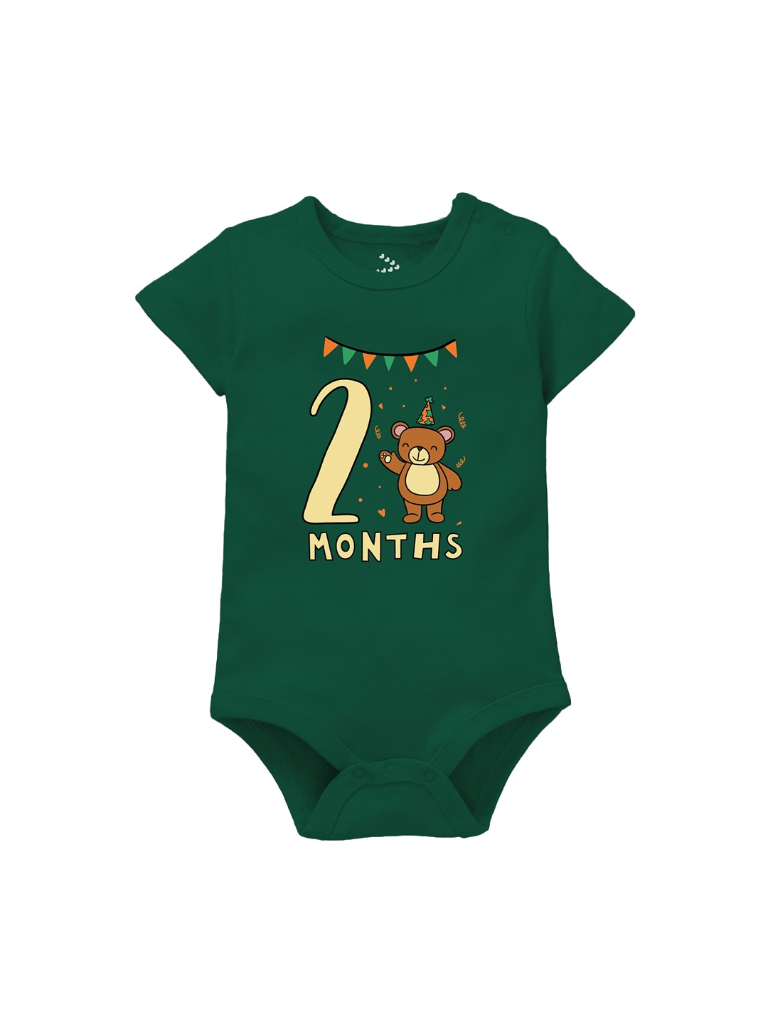 

Zeezeezoo Infants Birthday Printed Pure Cotton Bodysuit, Green