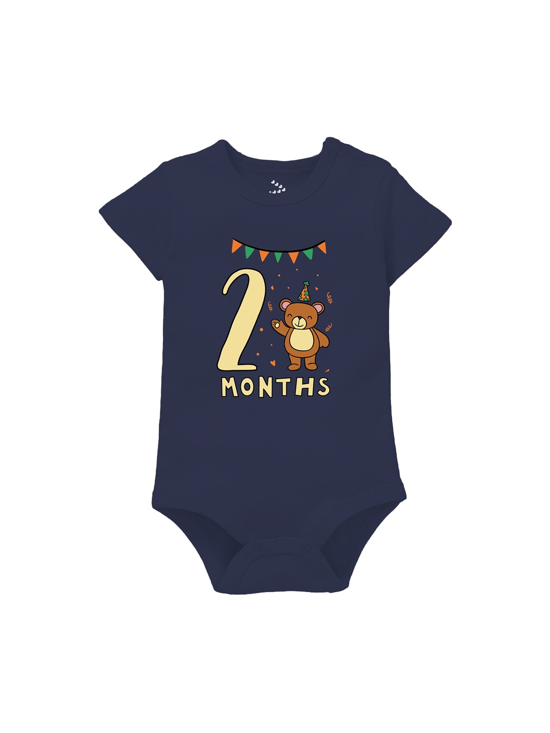 

Zeezeezoo Infants Birthday Printed Pure Cotton Bodysuit, Navy blue