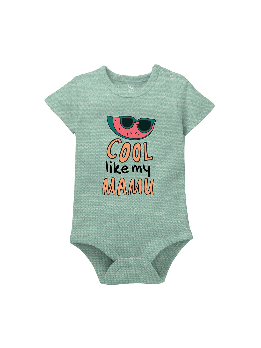 

Zeezeezoo Pure Cotton Mamu Printed Bodysuit, Green