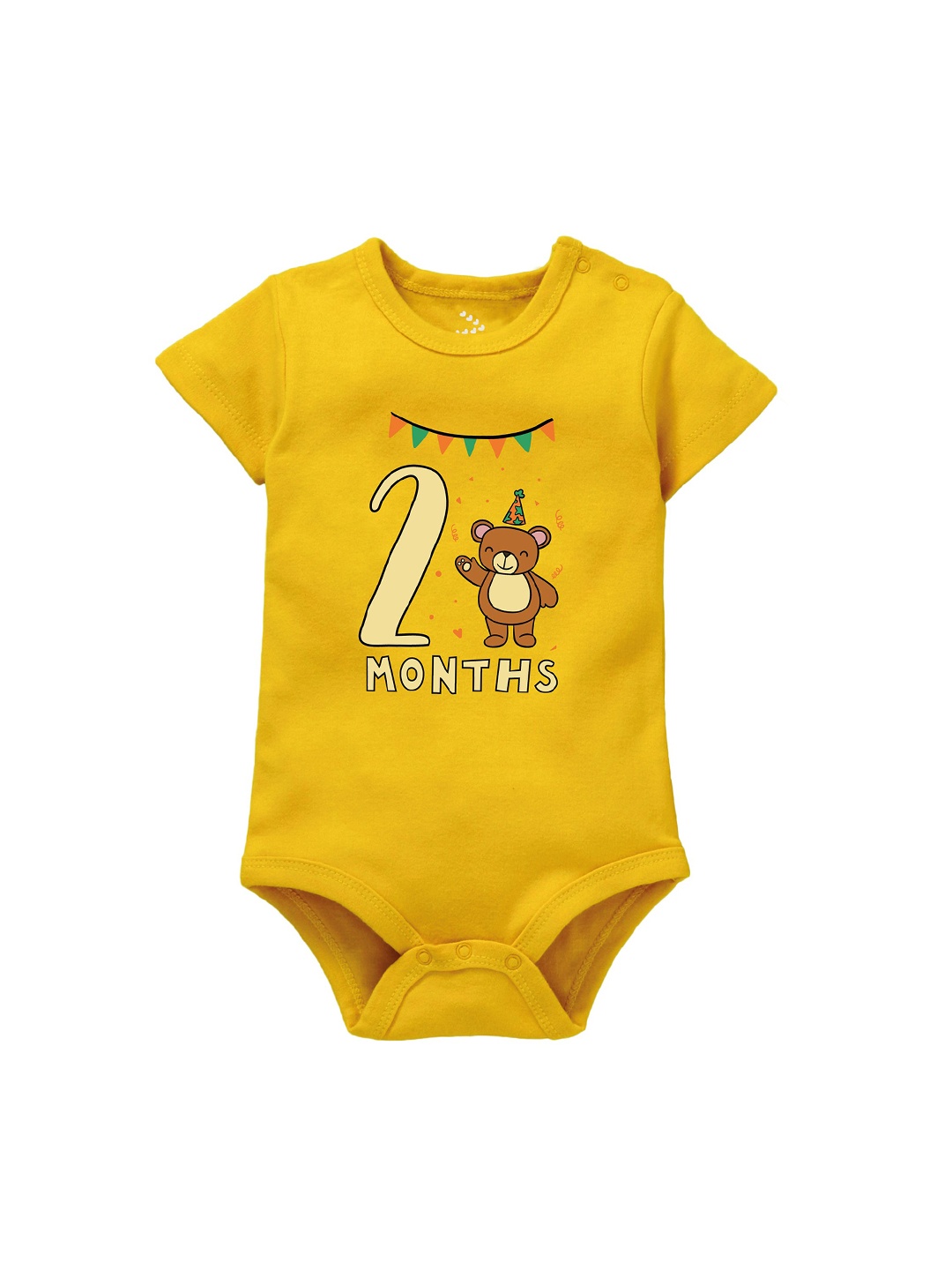 

Zeezeezoo Pure Cotton Infants Birthday Printed Bodysuit, Yellow