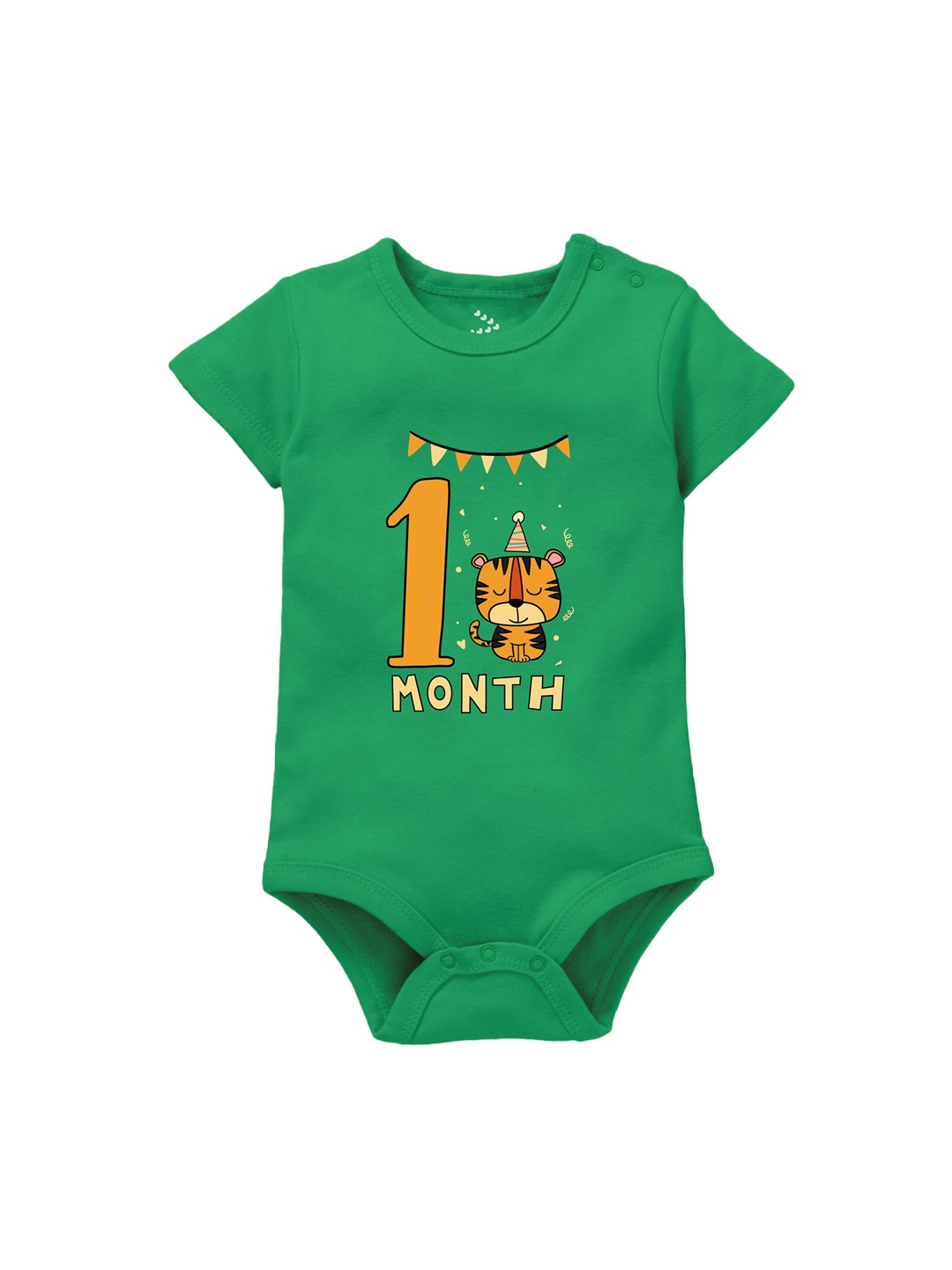 

Zeezeezoo Infants Birthday Printed Pure Cotton Bodysuit, Green