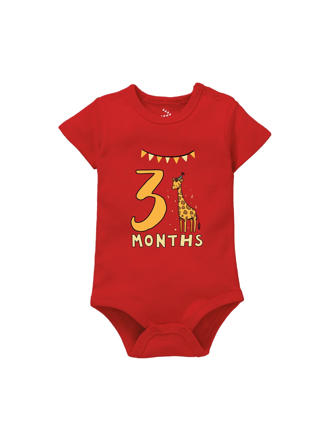 

Zeezeezoo Infants Birthday Printed Pure Cotton Bodysuit, Red
