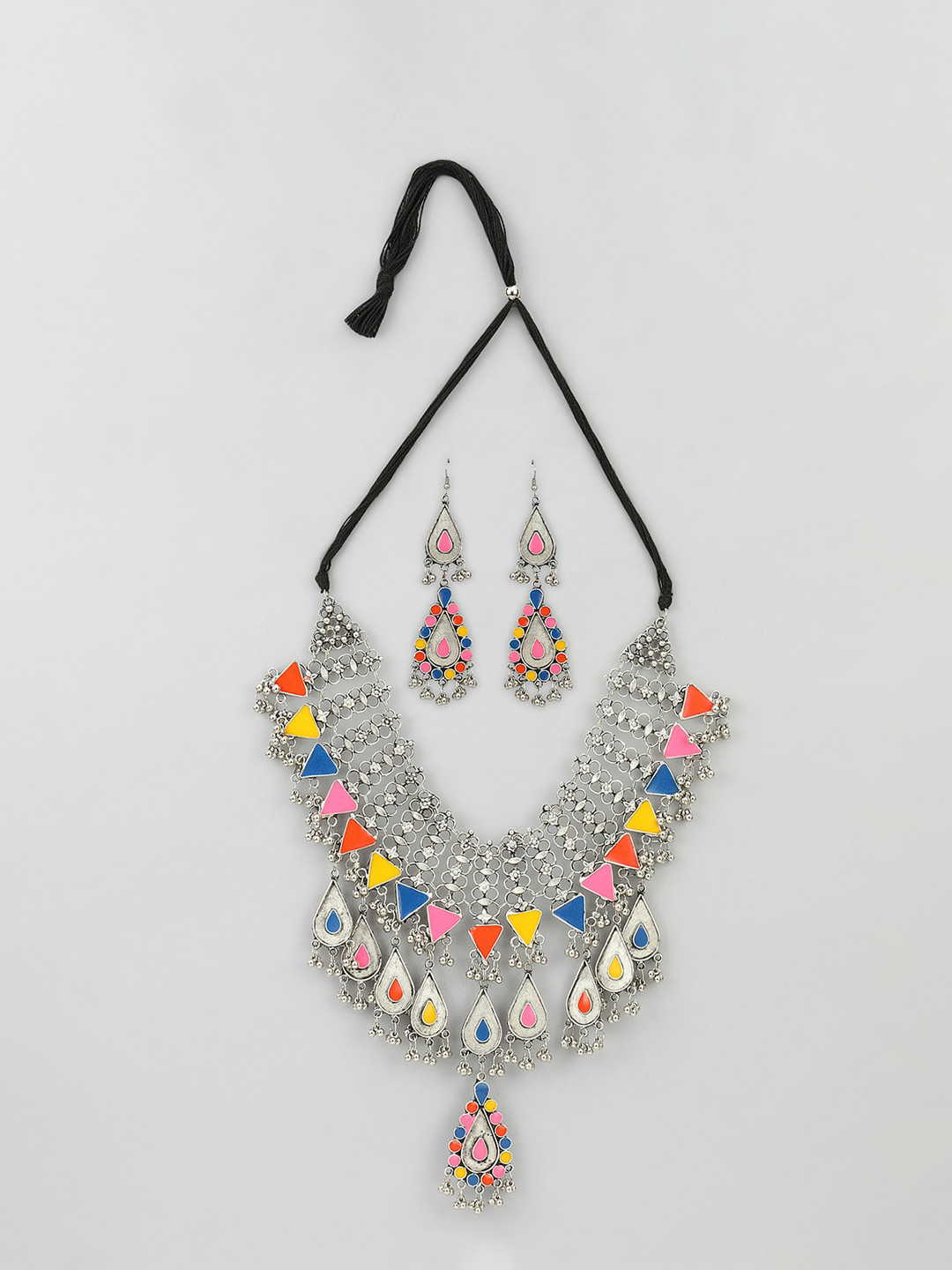 

Samridhi DC Oxidised Silver-Plated Beaded Jewellery Set