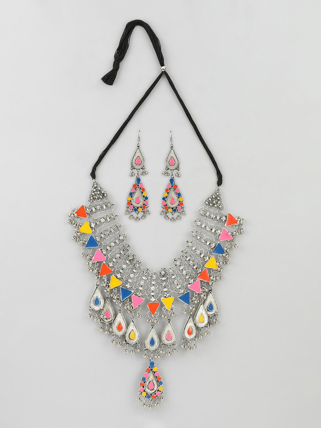 

Samridhi DC Oxidised Silver-Plated Beaded Jewellery Set