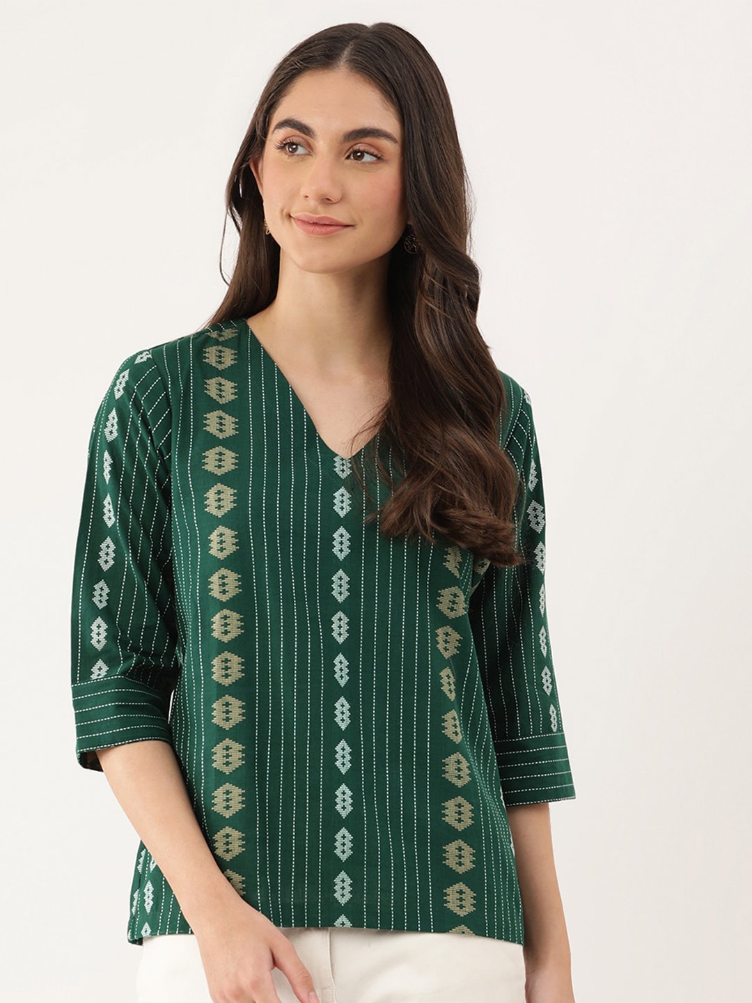 

Lokatita Green Print Cotton Top