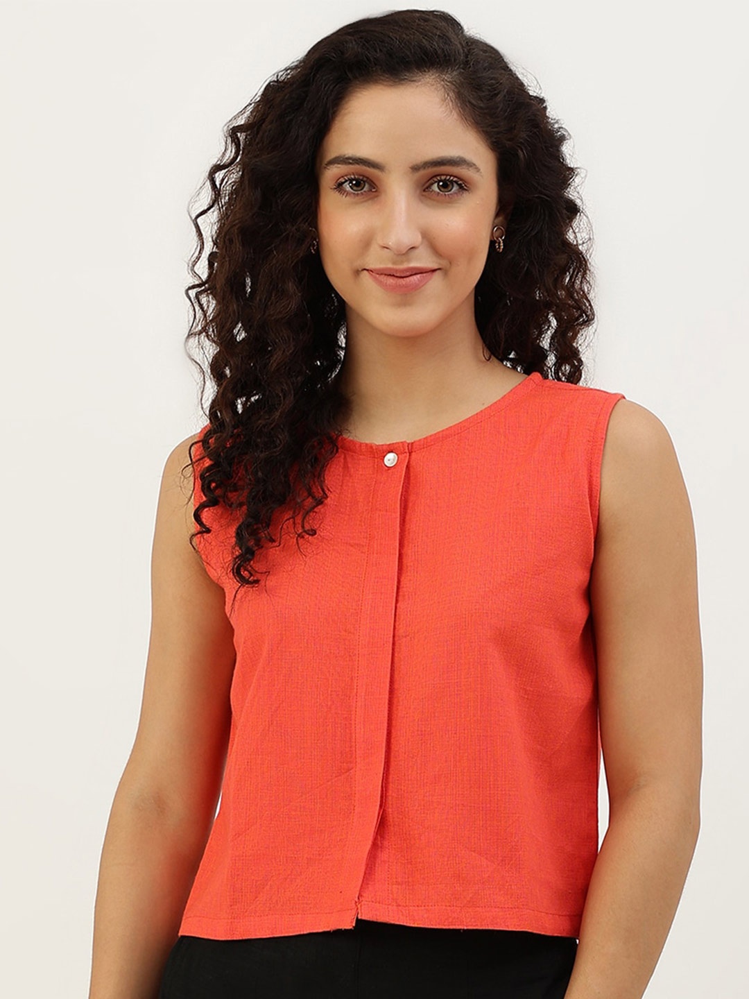 

Lokatita Sleeveless Pure Cotton Top, Orange