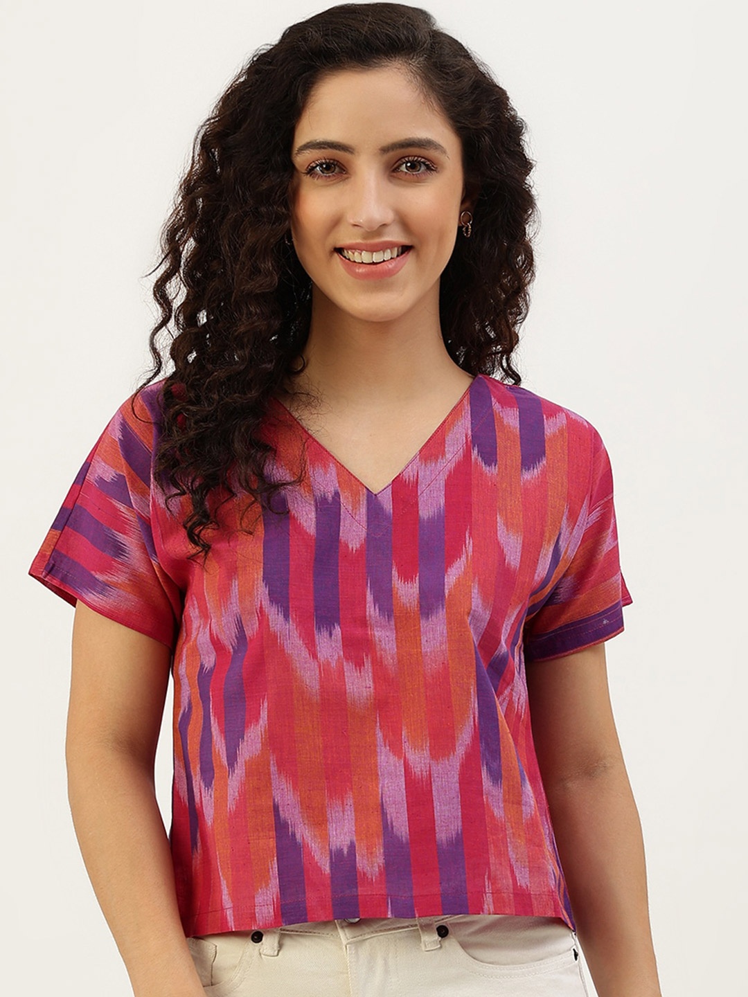 

Lokatita Purple Print Cotton Top