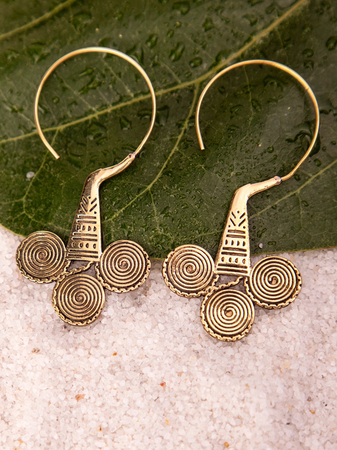 

Studio One Love Brass-Plated Contemporary Drop Earrings, Gold