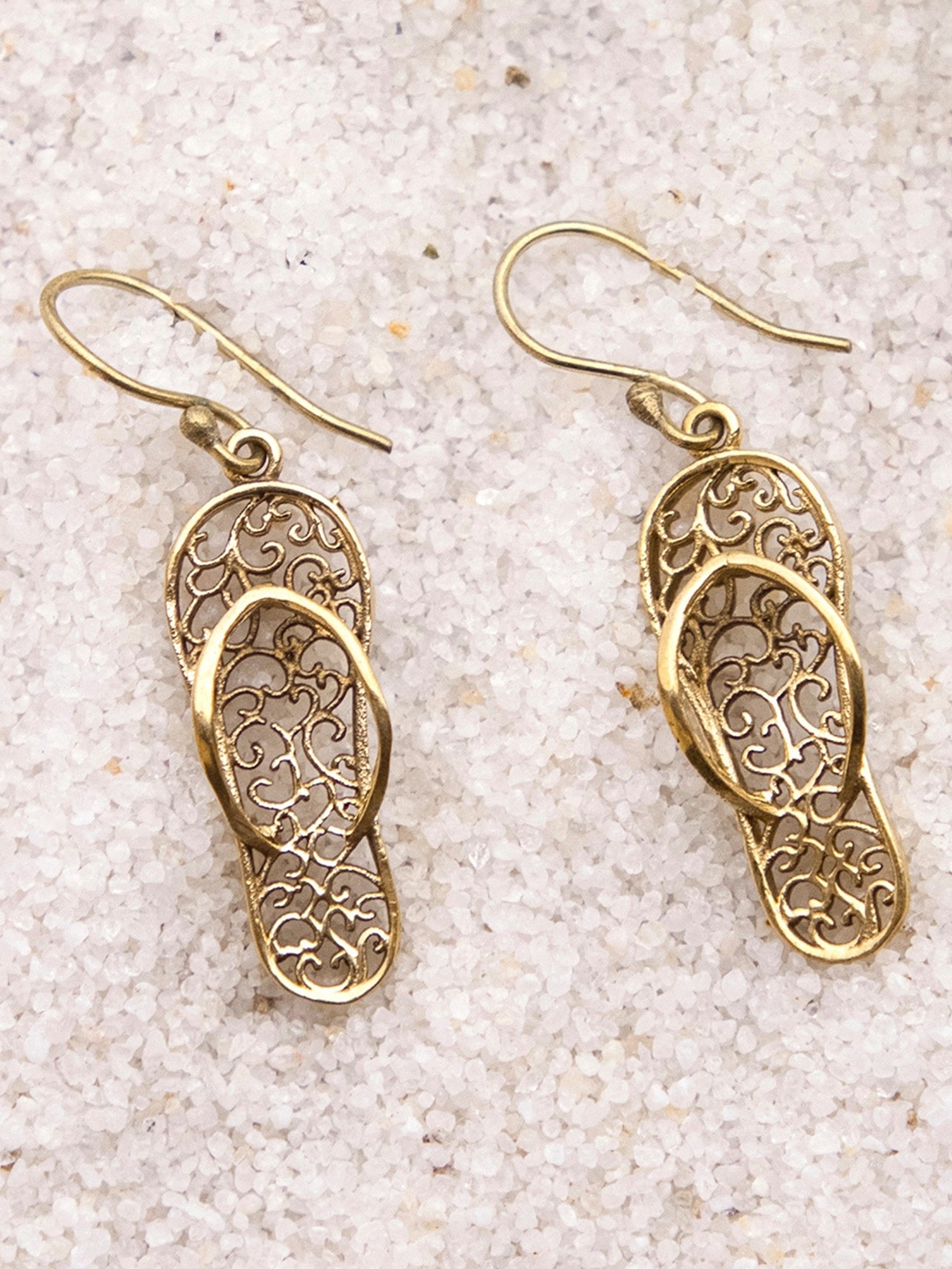 

Studio One Love Gold-Toned Contemporary Drop Earrings