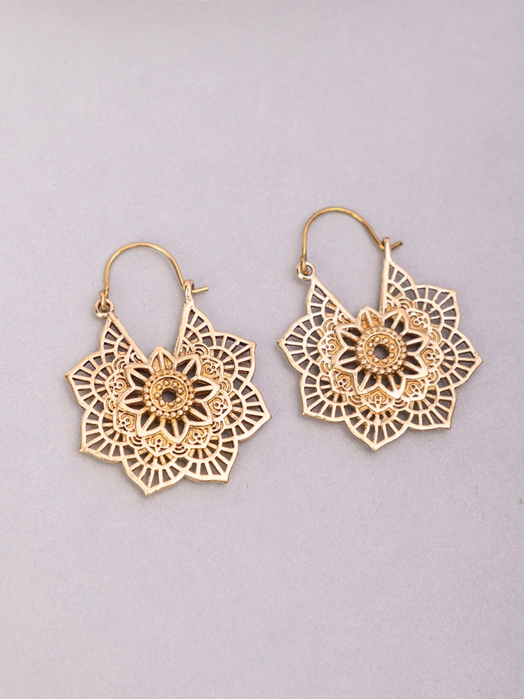

Studio One Love Brass-Plated Contemporary Drop Earrings, Gold
