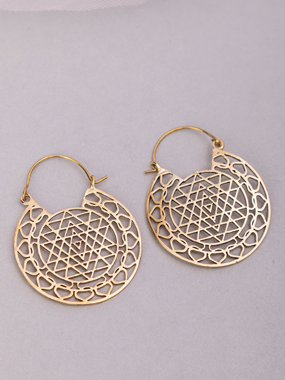 

Studio One Love Brass-Plated Contemporary Drop Earrings, Gold