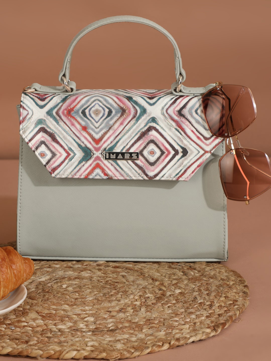 IMARS Printed Structured Handheld Bag, Sea green