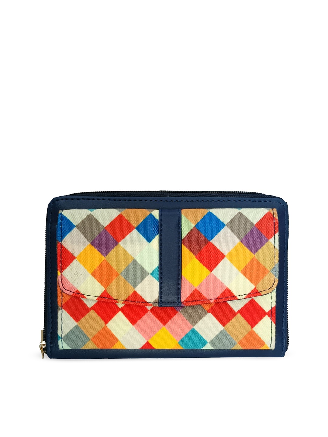 

IMARS Geometric Printed Wallet, Blue