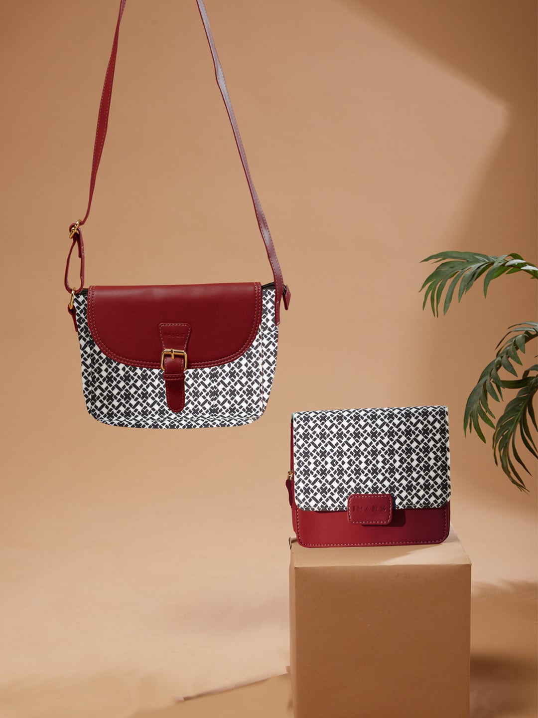 

IMARS Red Structured Sling Bag