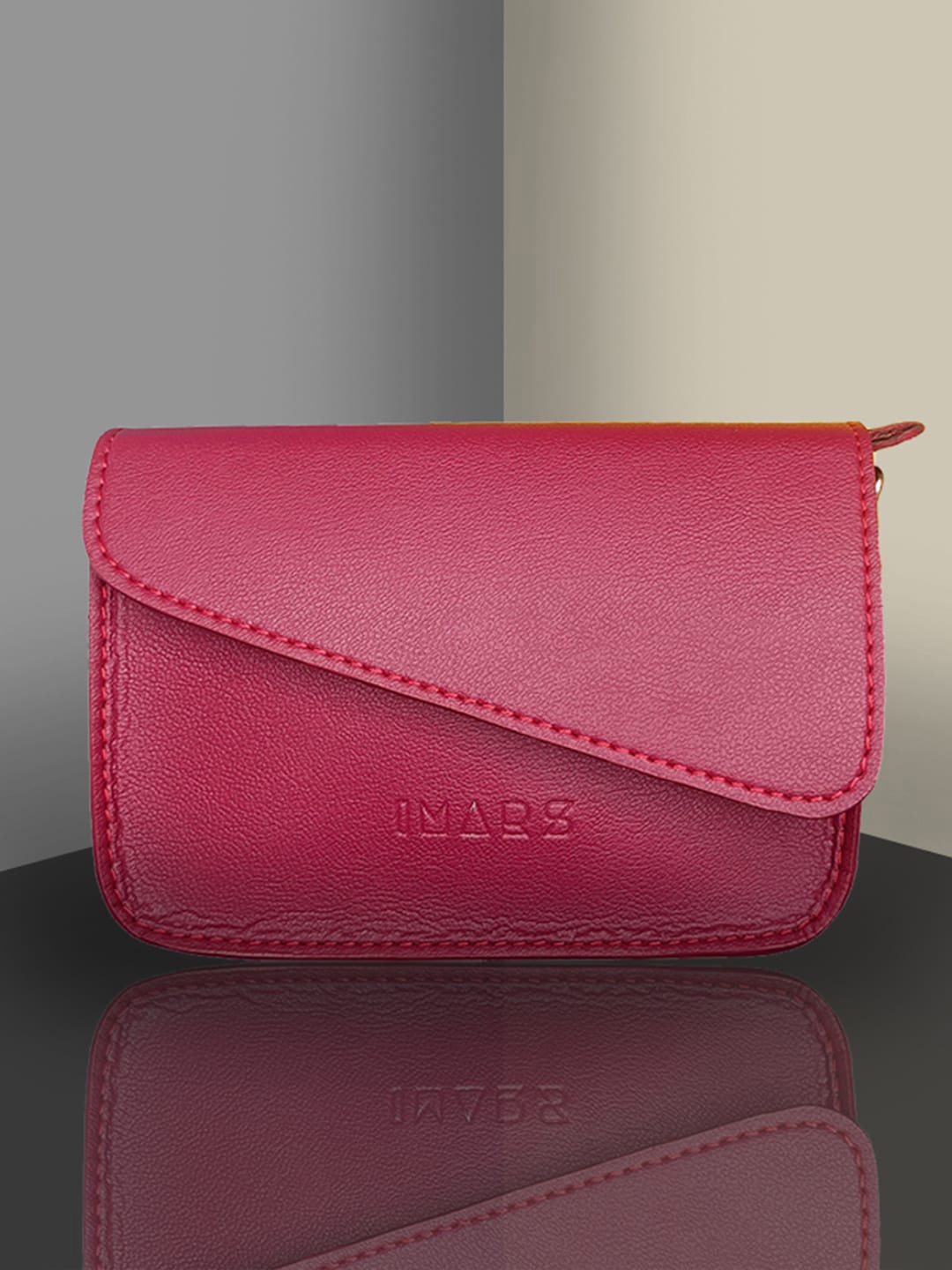 

IMARS Maroon Structured Sling Bag with Bow Detail