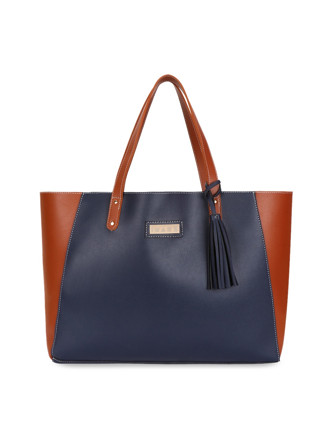 

IMARS Colourblocked Oversized Water Resistant Structured Shoulder Bag, Blue