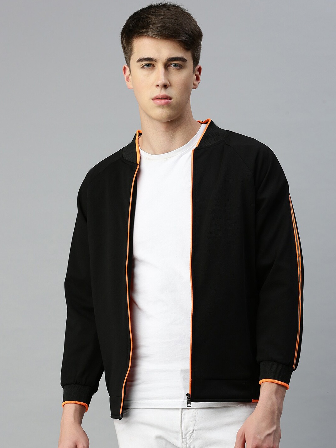 

VOXATI Stand Collar Bomber Jacket, Black