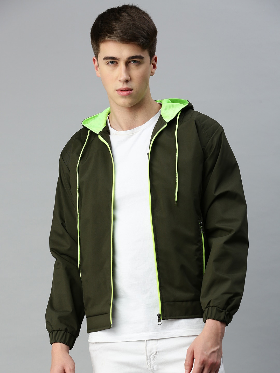

VOXATI Hooded Bomber Jacket, Green