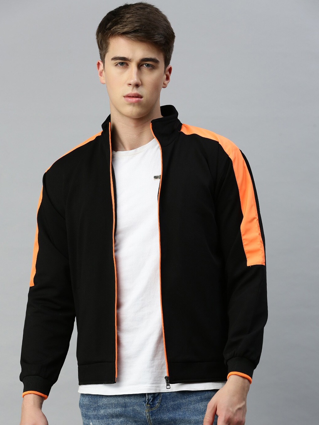 

VOXATI Mock Collar Bomber Jacket, Black