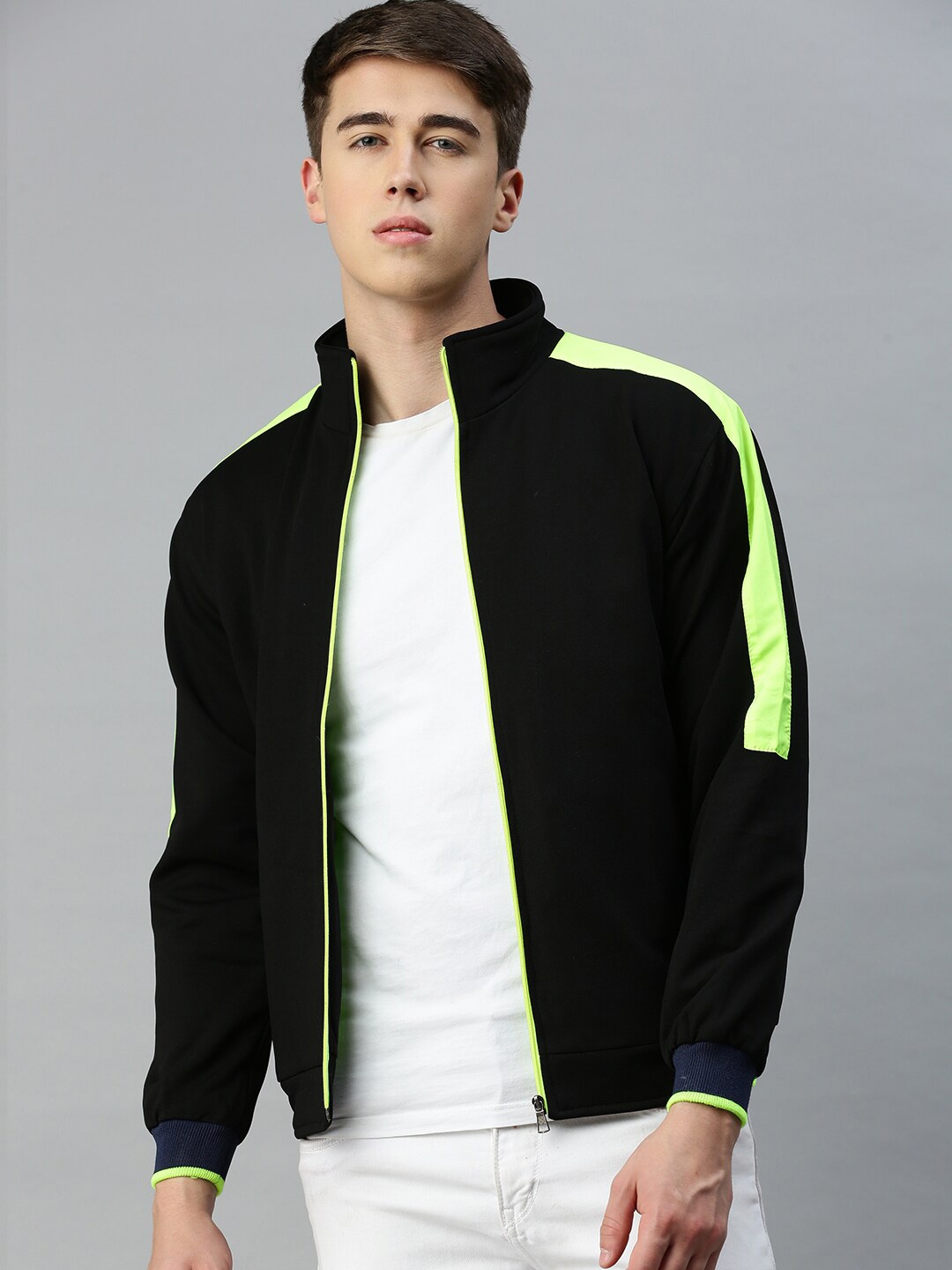 

VOXATI Mock Collar Bomber Jacket, Black