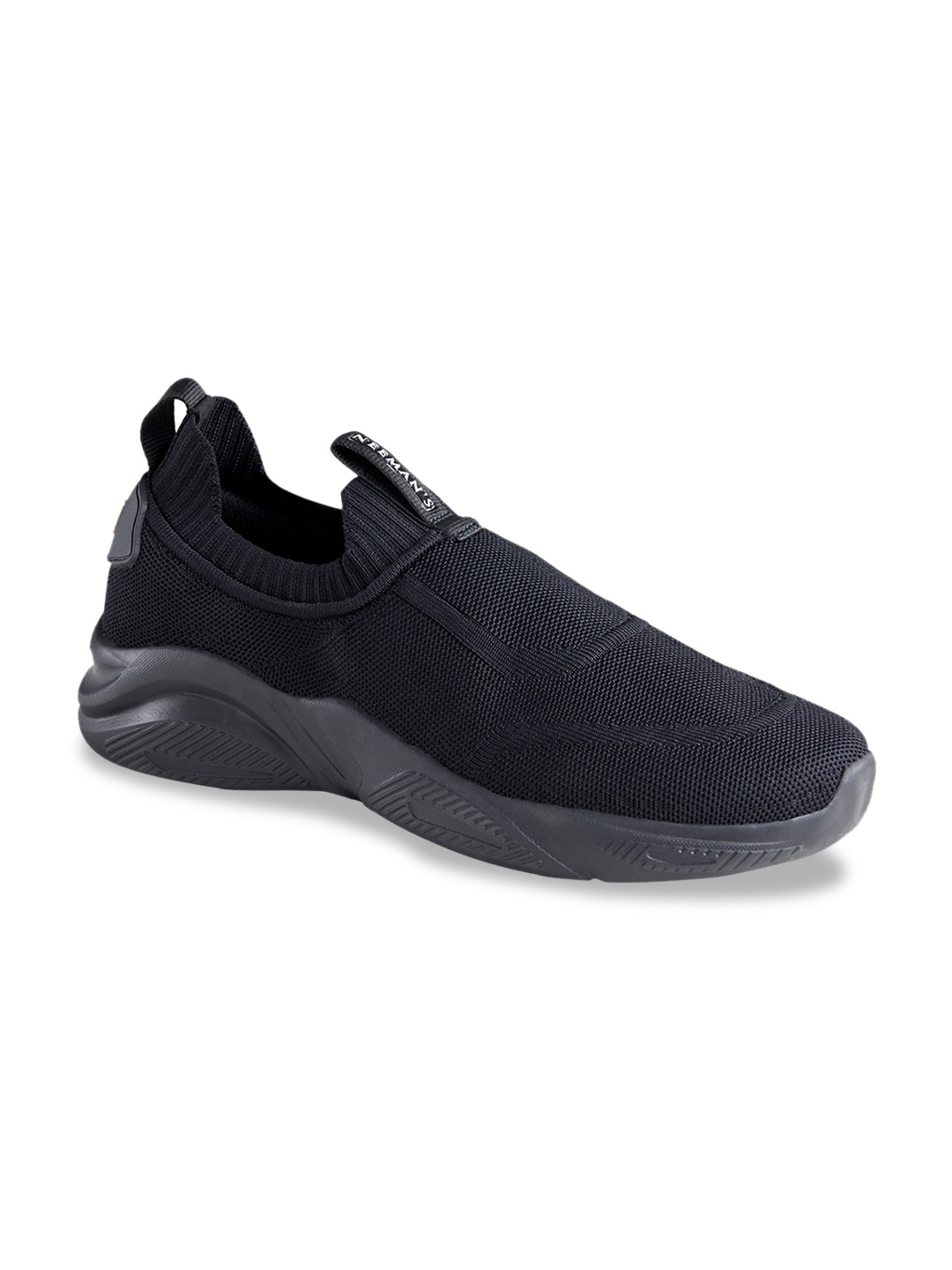 

NEEMANS Woven Design Lightweight Slip-On Sneakers, Black