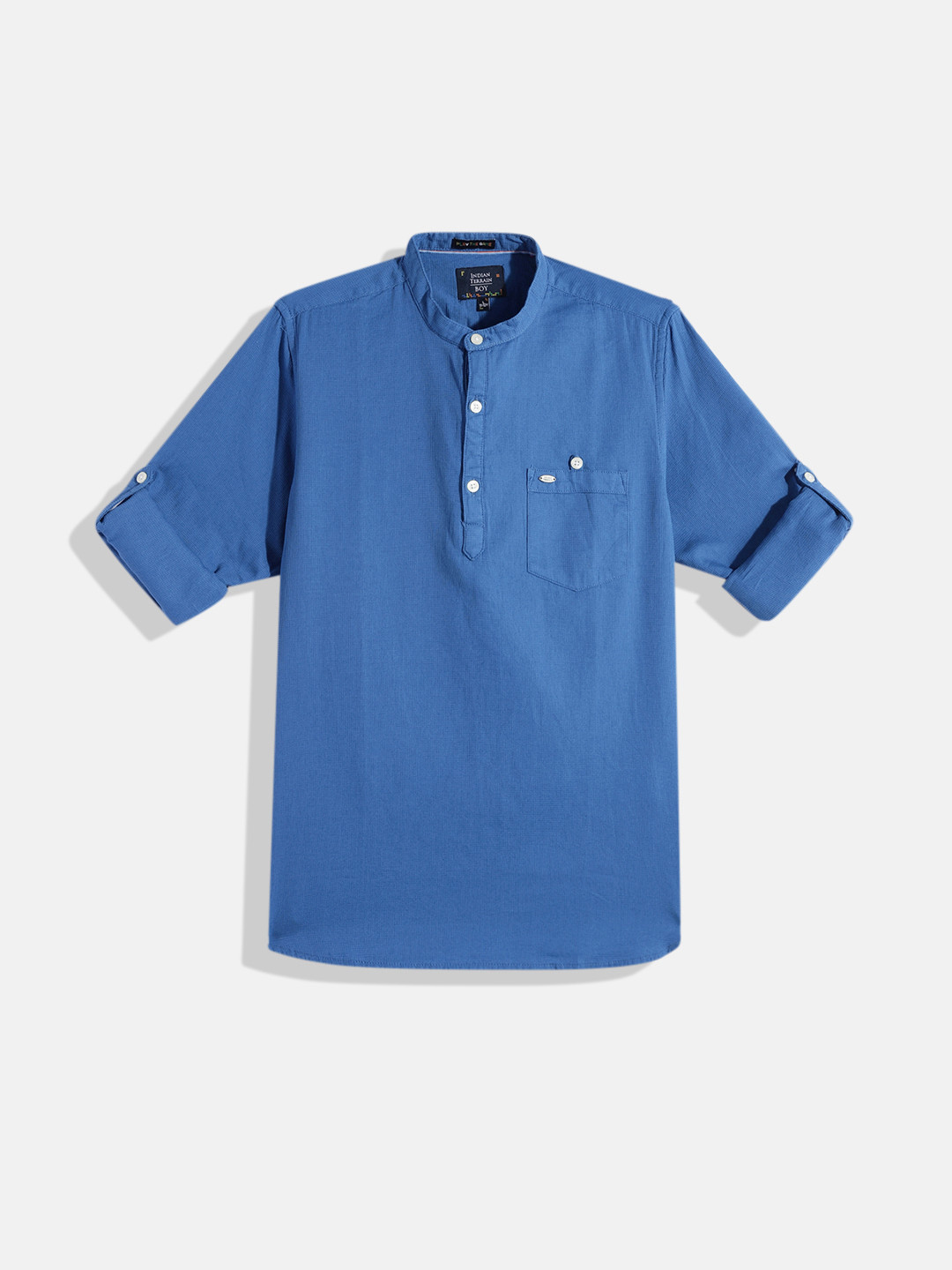 

Indian Terrain Boys Solid Pure Cotton Casual Shirt, Blue