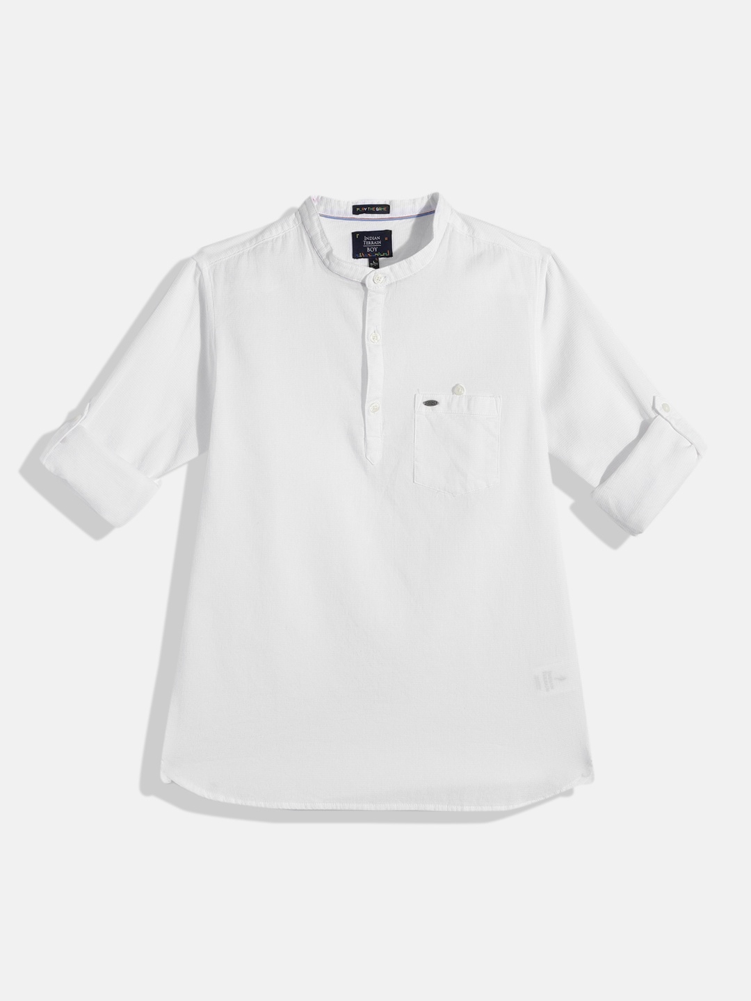 

Indian Terrain Boys Solid Pure Cotton Casual Shirt, White