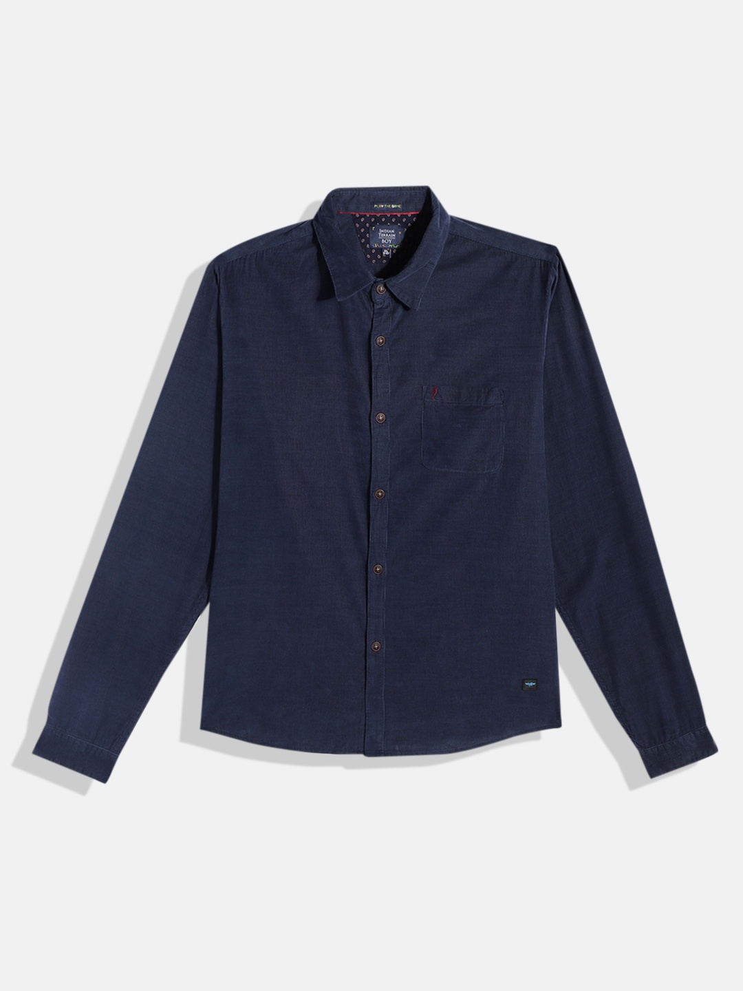 

Indian Terrain Boys Straight Opaque Corduroy Casual Shirt, Navy blue