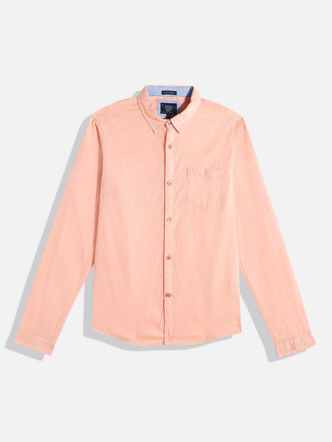 

Indian Terrain Boys Pure Cotton Casual Shirt, Orange