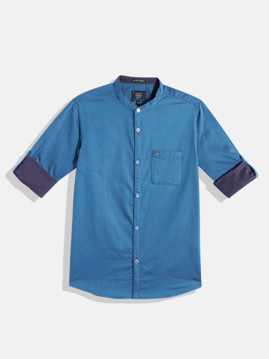 

Indian Terrain Boys Straight Pure Cotton Casual Shirt, Blue