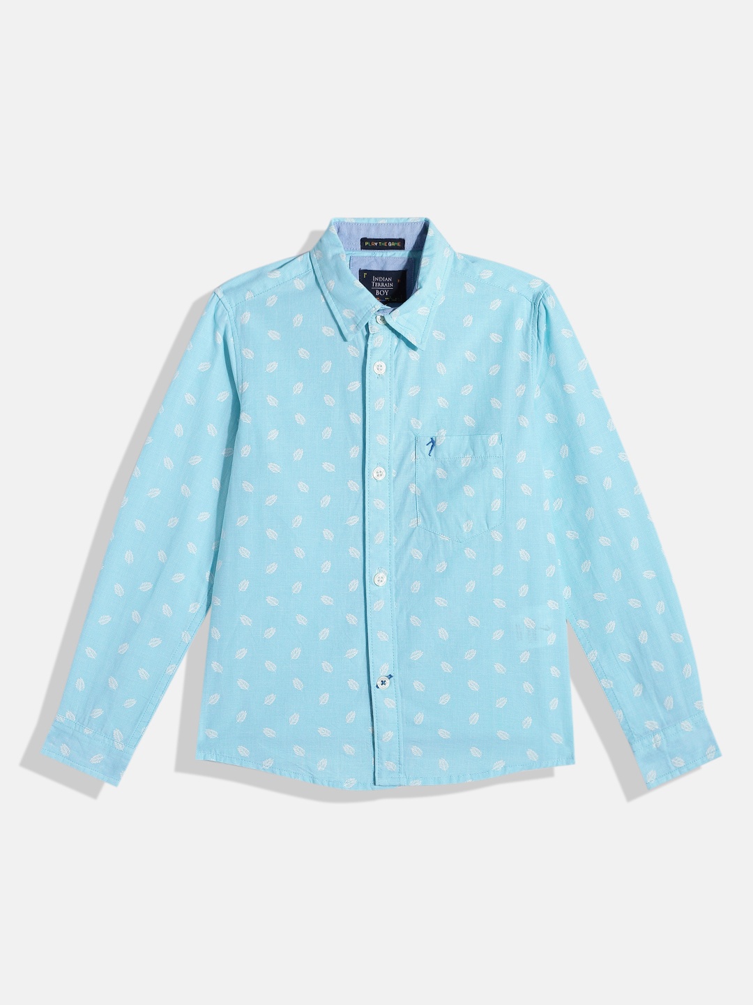

Indian Terrain Boys Straight Printed Pure Cotton Casual Shirt, Blue
