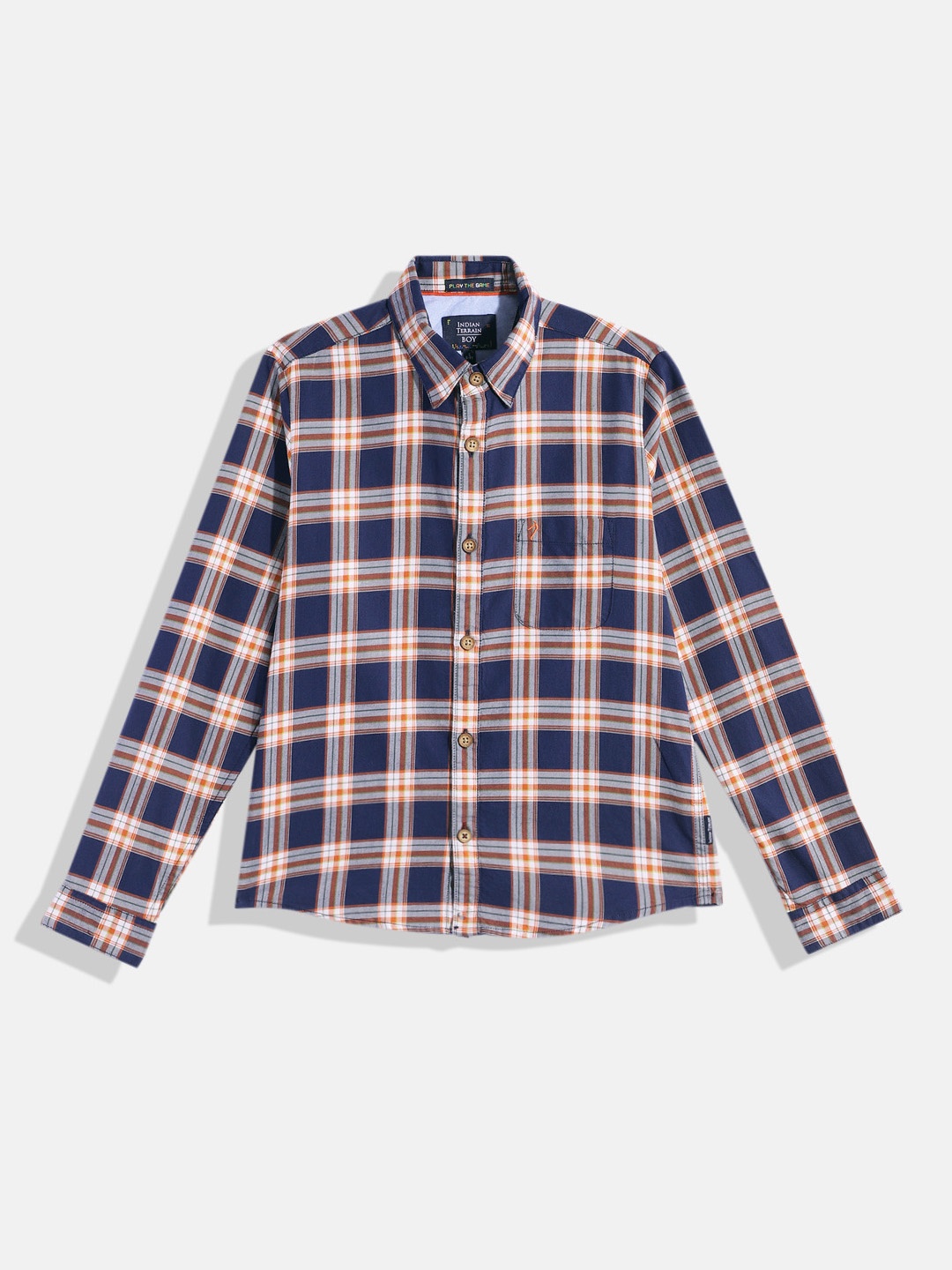 

Indian Terrain Boys Checked PureCasual Shirt, Blue