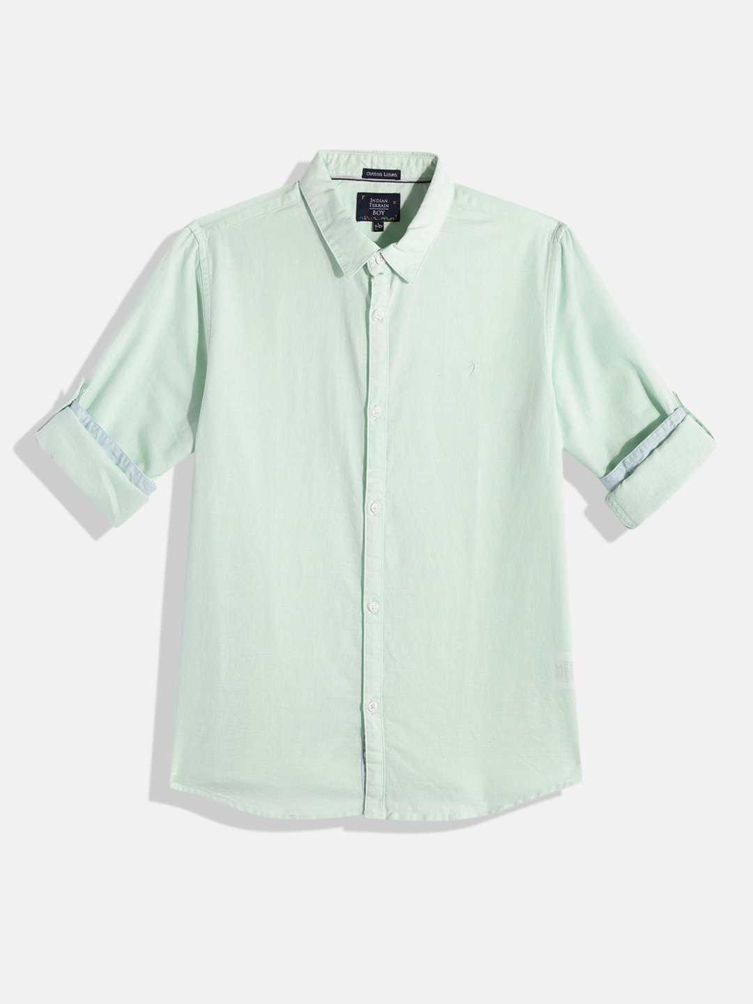 

Indian Terrain Boys Solid Casual Shirt, Sea green