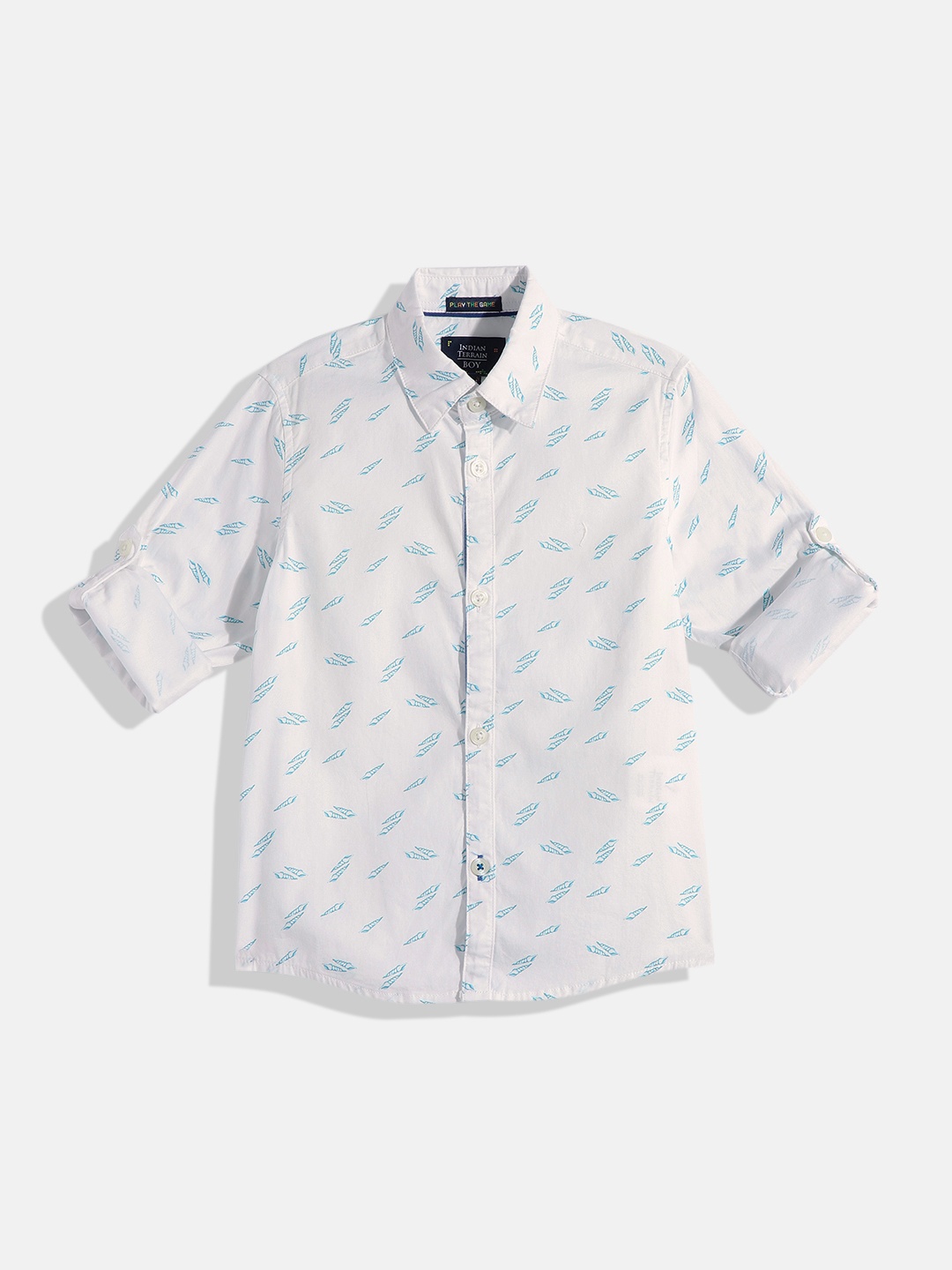 

Indian Terrain Boys Printed Pure Cotton Casual Shirt, White