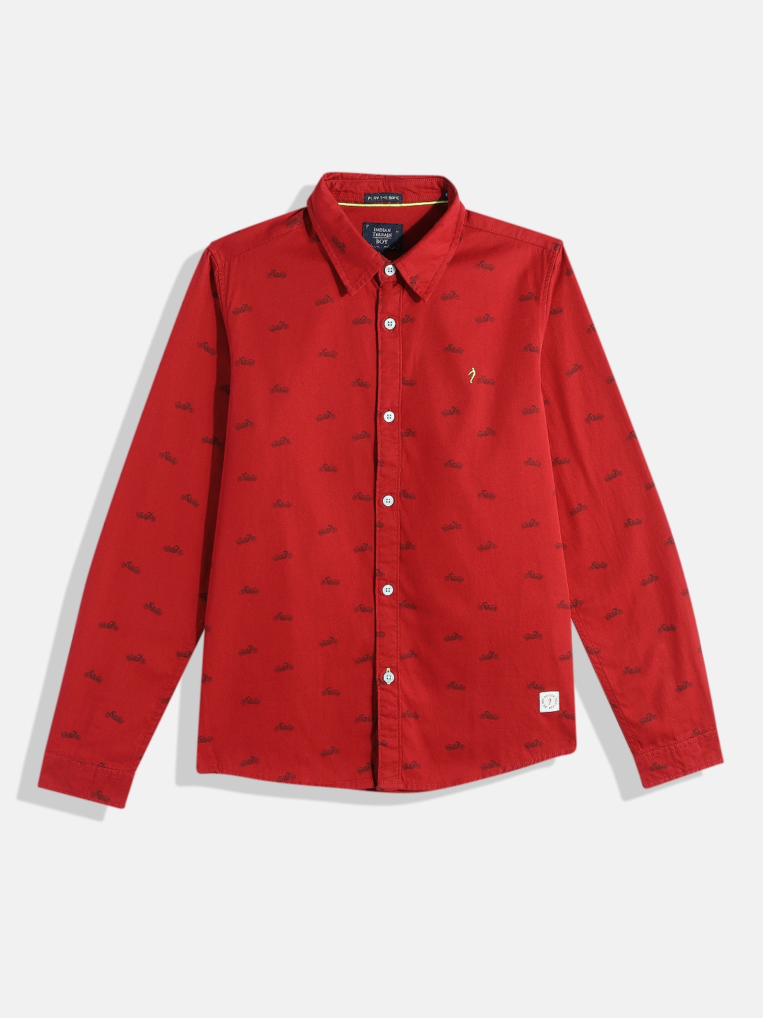 

Indian Terrain Boys Pure Cotton Casual Shirt, Red