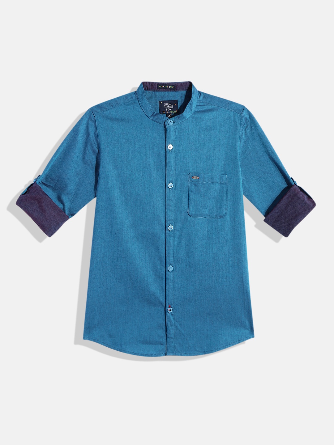

Indian Terrain Boys Straight Pure Cotton Casual Shirt, Blue