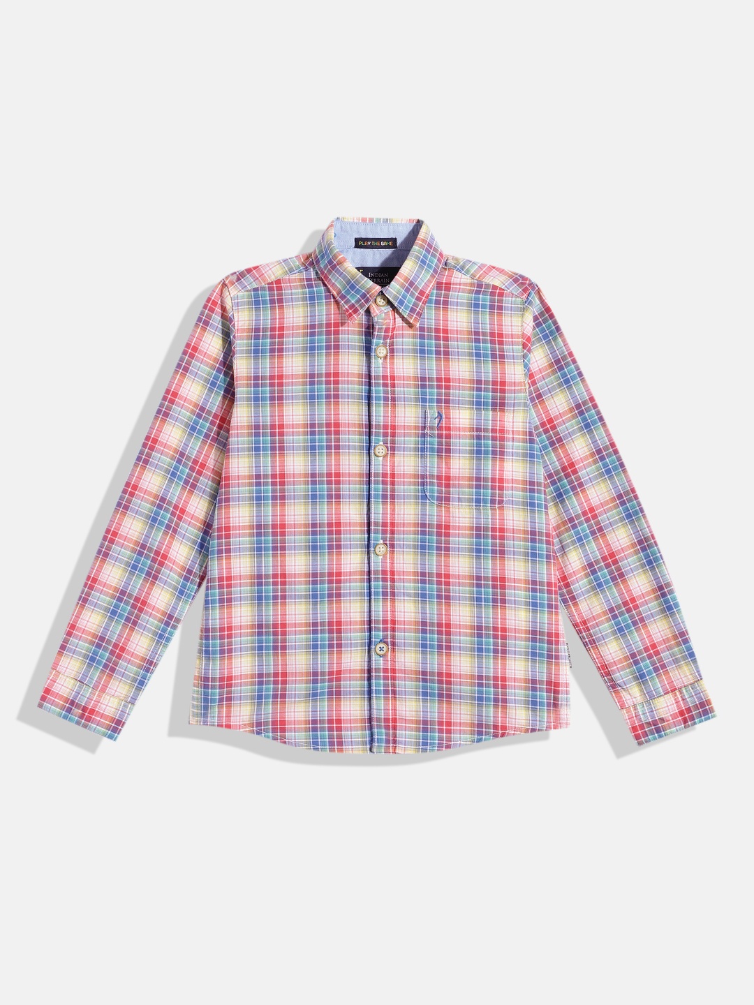 

Indian Terrain Boys Tartan Checked Pure Cotton Casual Shirt, Multi