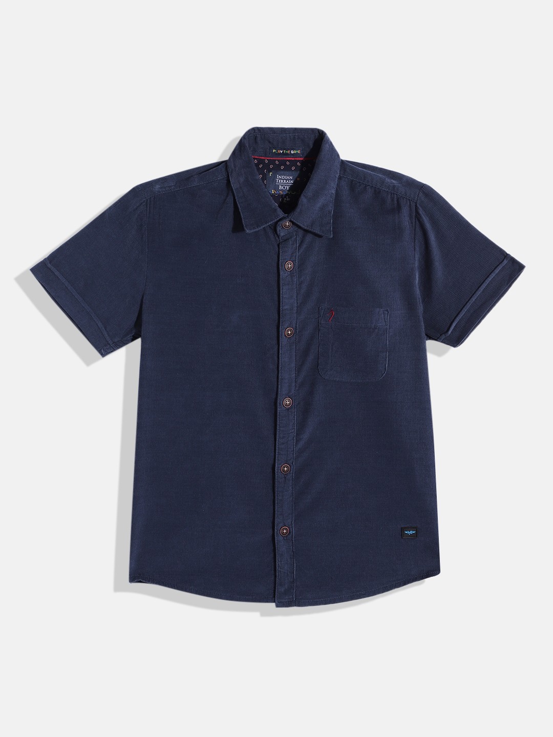 

Indian Terrain Boys Cotton Straight Casual Shirt, Navy blue