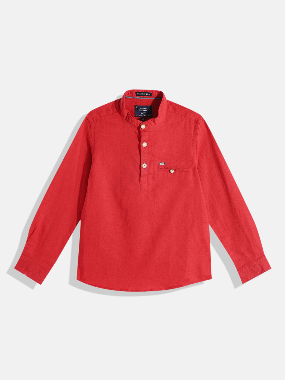 

Indian Terrain Boys Solid Regular Fit Casual Shirt, Red