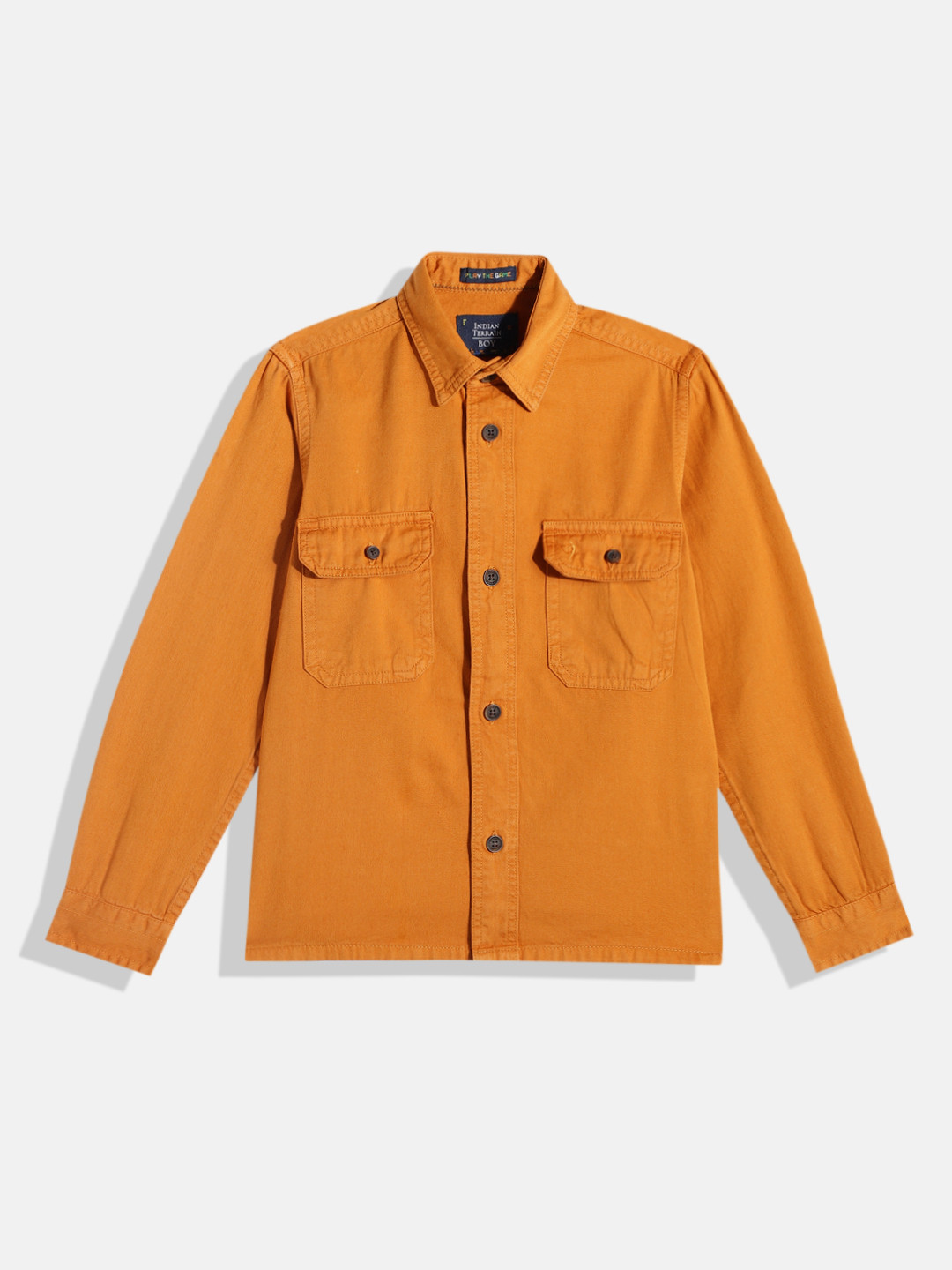 

Indian Terrain Boys Straight Opaque Pure Cotton Casual Shirt, Mustard