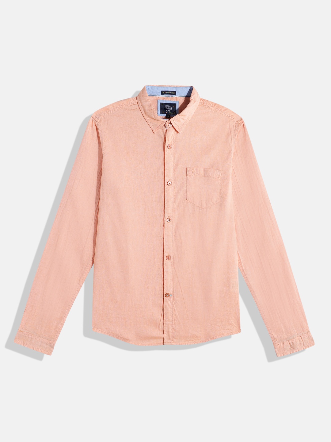 

Indian Terrain Boys Straight Pure Cotton Casual Shirt, Orange