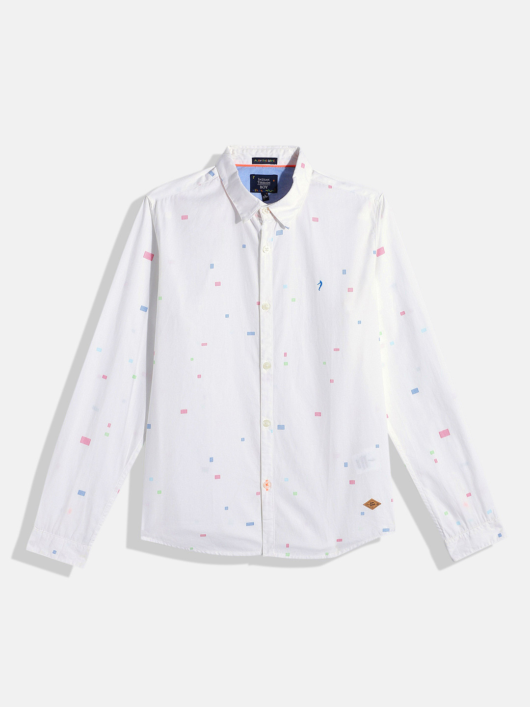 

Indian Terrain Boys Printed Pure Cotton Casual Shirt, White