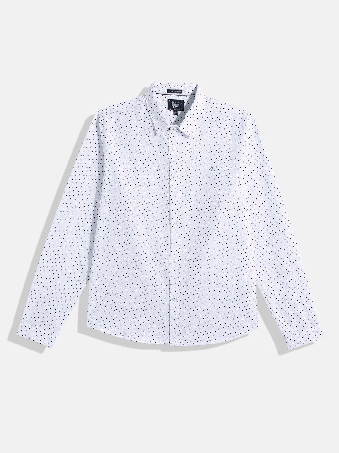 

Indian Terrain Boys Straight Printed Pure Cotton Casual Shirt, White