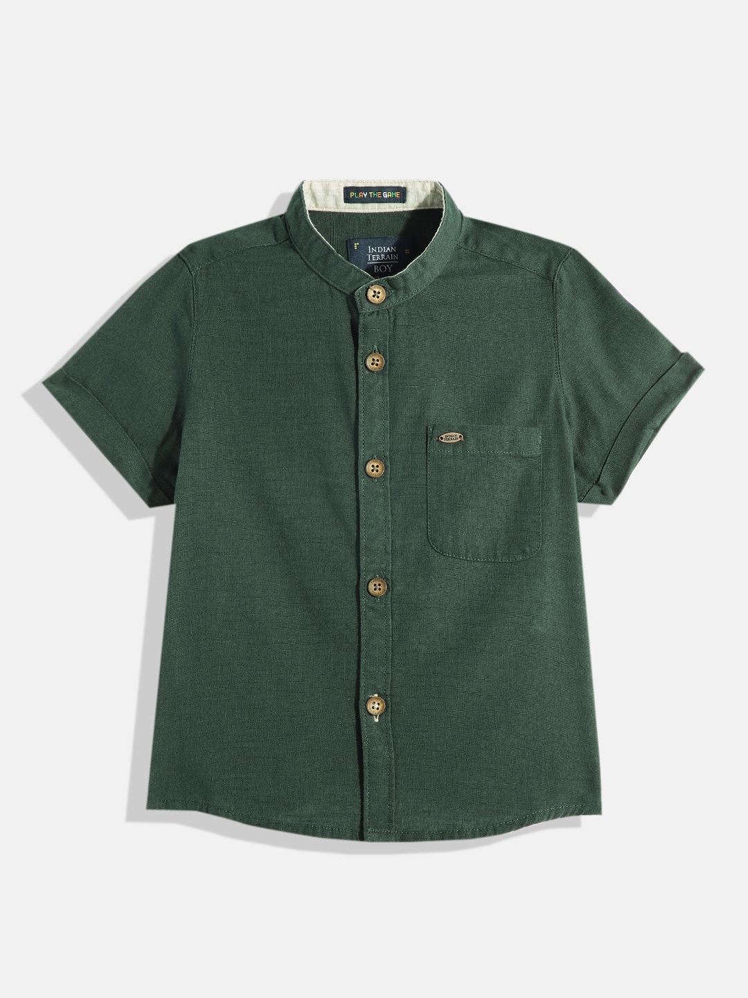 

Indian Terrain Boys Pure Cotton Casual Shirt, Green