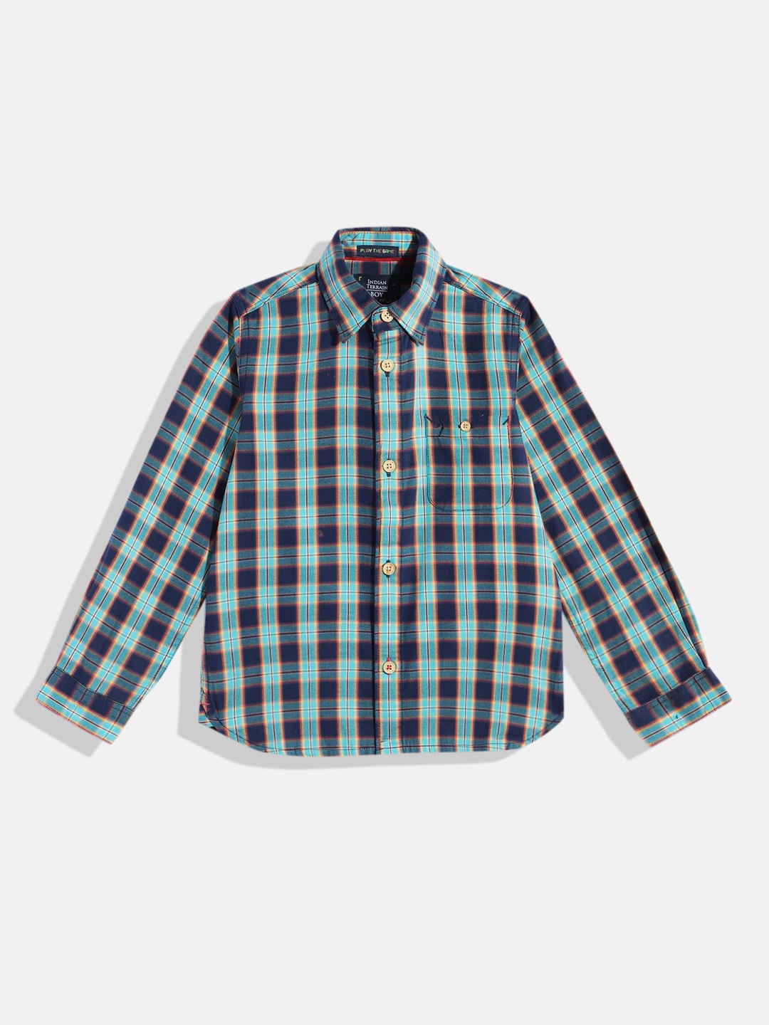 

Indian Terrain Boys Checked Pure Cotton Casual Shirt, Multi
