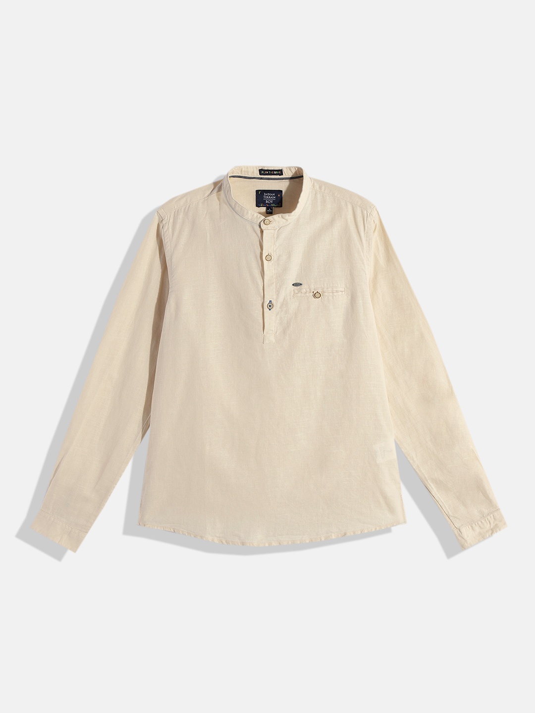 

Indian Terrain Boys Solid Casual Shirt, Cream