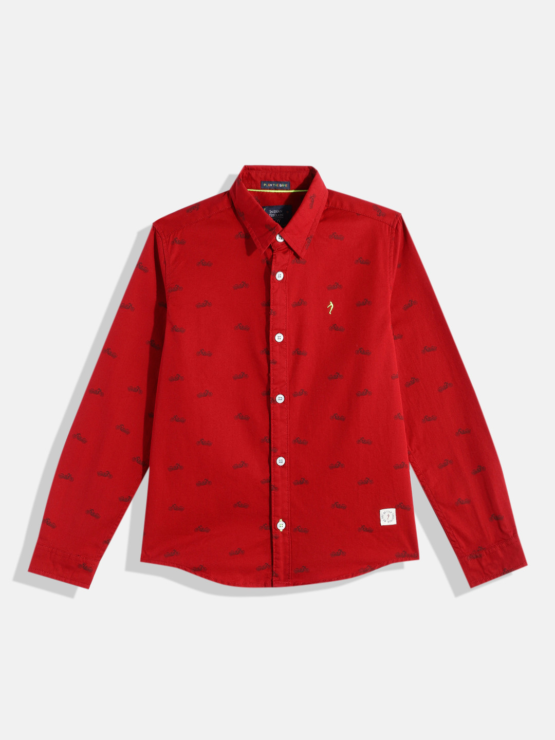 

Indian Terrain Boys Printed Pure Cotton Casual Shirt, Red