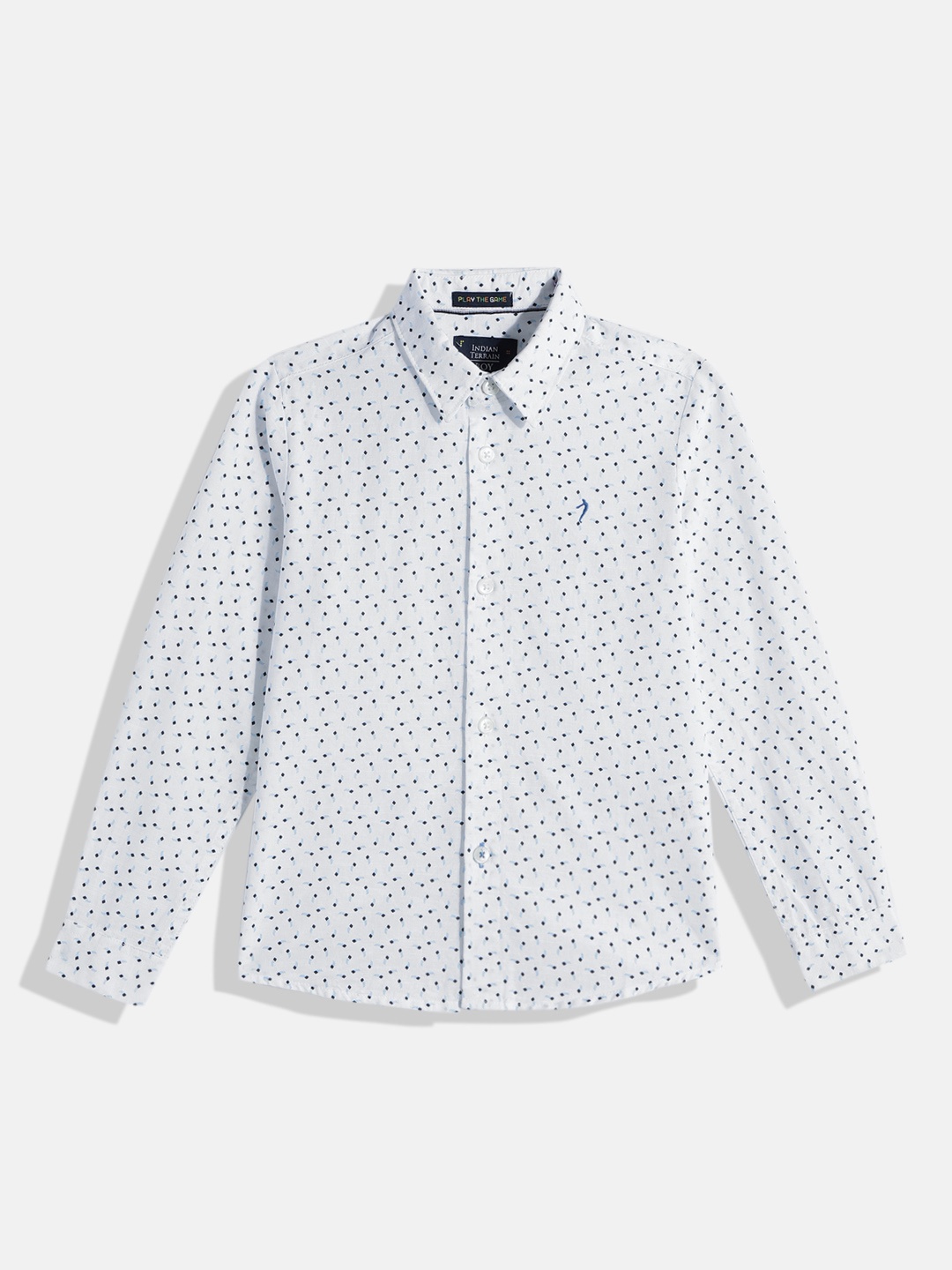 

Indian Terrain Boys Printed Pure Cotton Casual Shirt, White