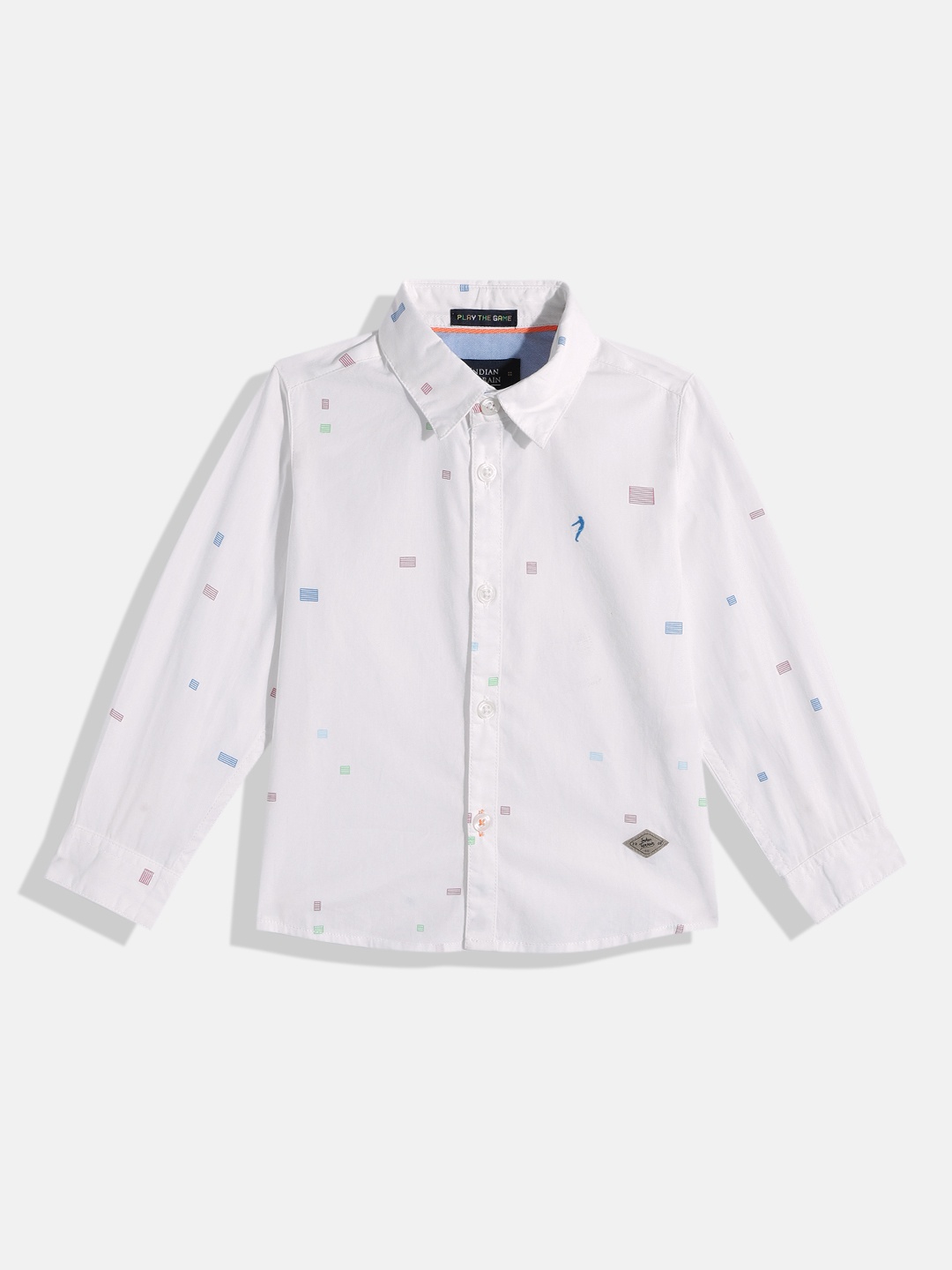 

Indian Terrain Boys Straight Printed Pure Cotton Casual Shirt, White